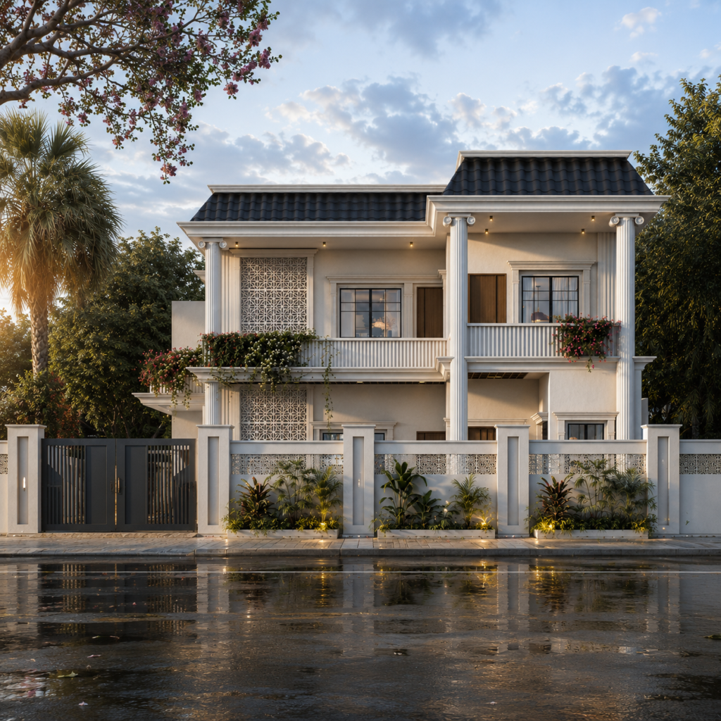 Contemporary residence exterior design by AD Interio in Dehradun