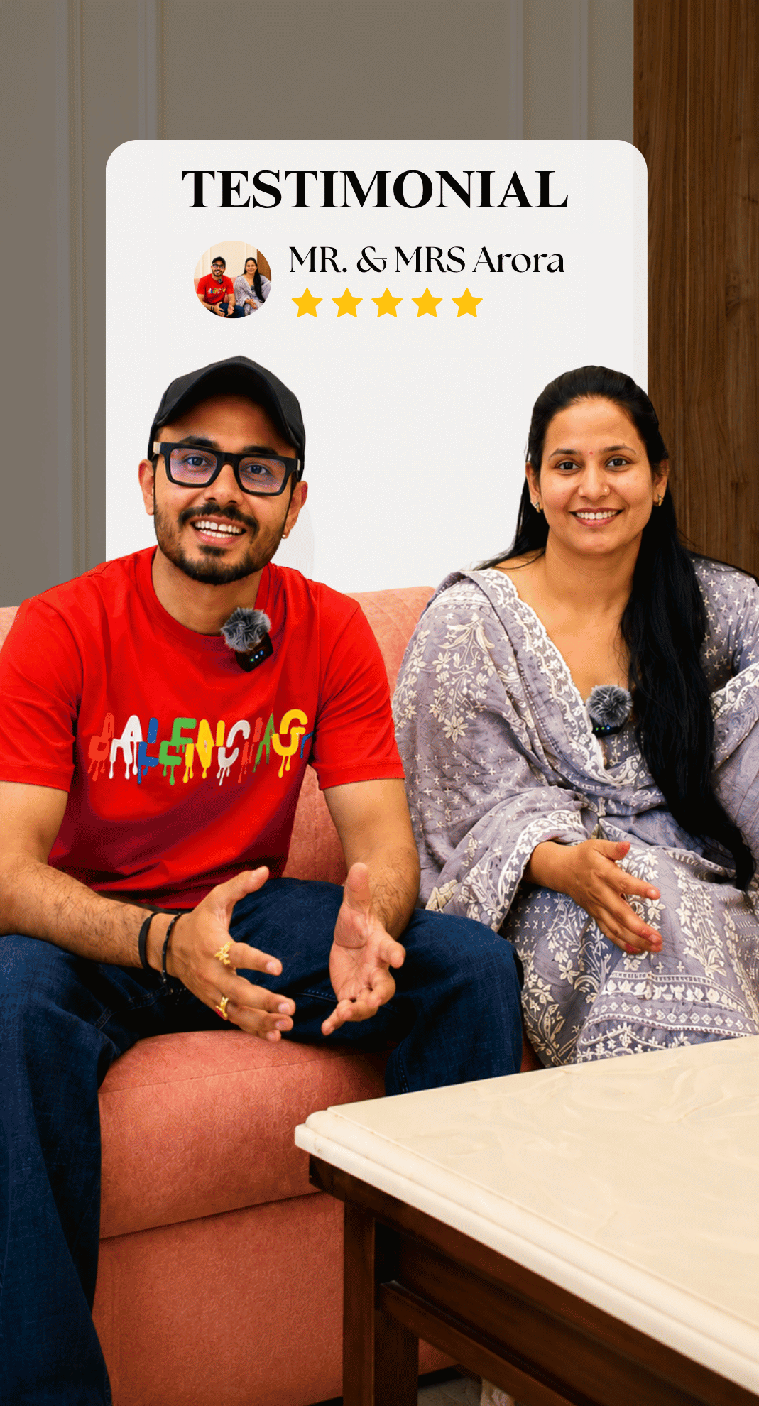 AD Interio client testimonial from Mr and Mrs Arora