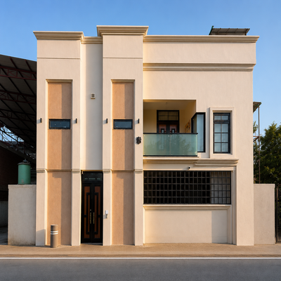Modern residential exterior design by AD Interio in Dehradun